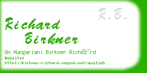 richard birkner business card